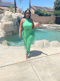 Porsha Fringe Pants Set  (Kelly Green)