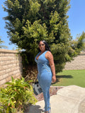 Double up Denim Jumpsuit (Medium Blue)