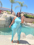 Porsha Fringe Pants Set (Baby Blue)