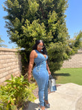 Double up Denim Jumpsuit (Medium Blue)