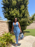 Double up Denim Jumpsuit (Medium Blue)