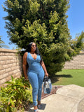 Double up Denim Jumpsuit (Medium Blue)